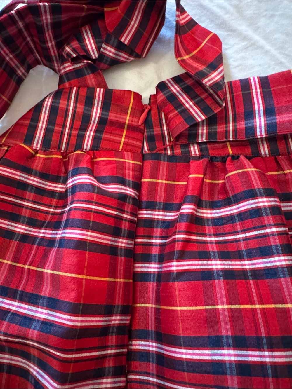 Crown & Ivy Red Plaid Tie-Belt Side Zip Holiday Mini Skirt - Picture 8 of 9